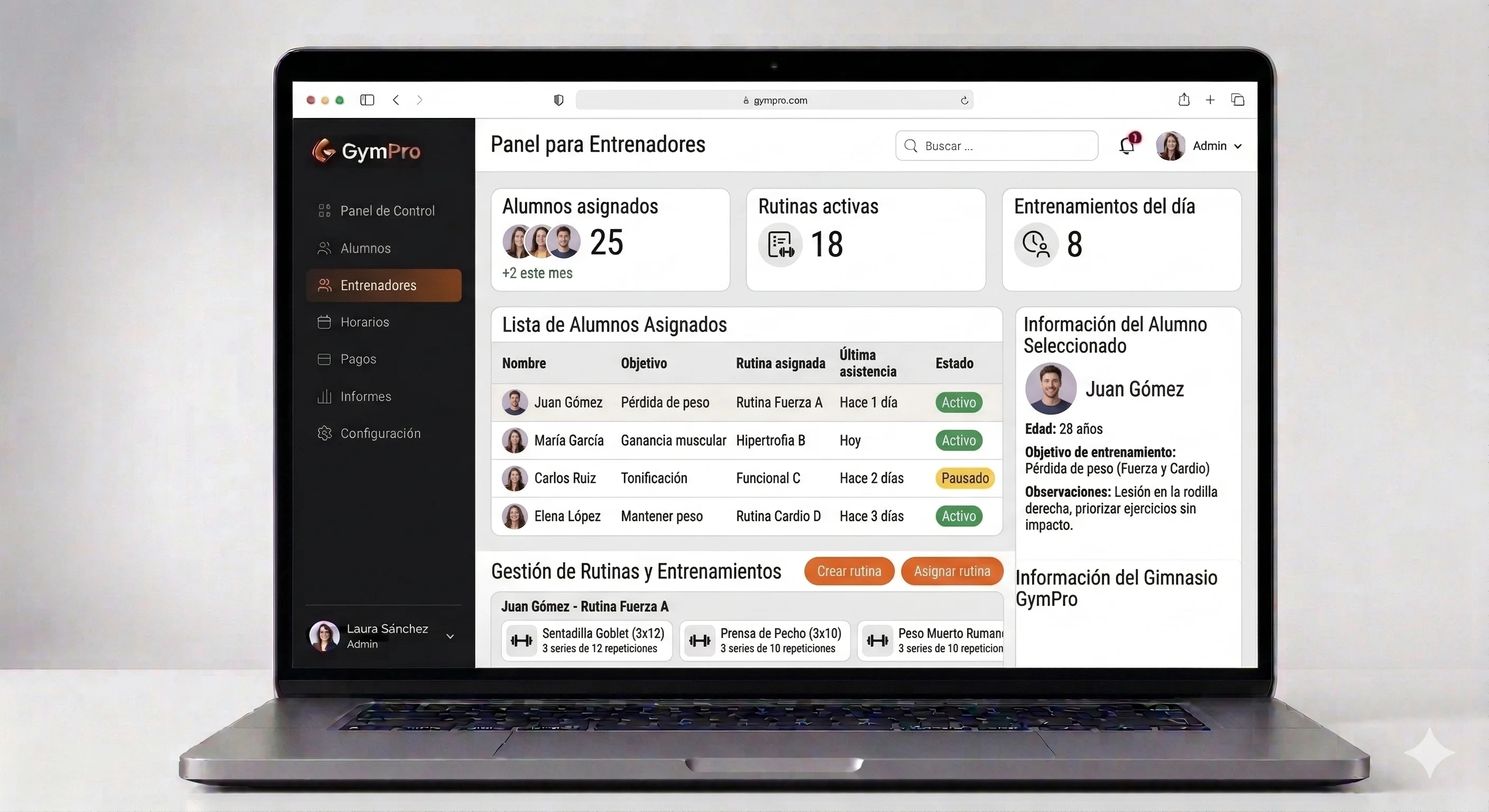 Panel para Entrenadores